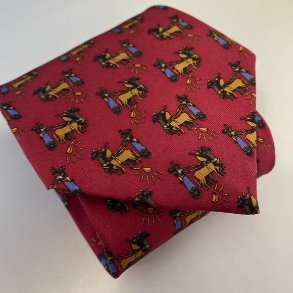 4 for $20 SALE! Liberty of London 100% Silk Tie, Red Egyptian Chariot - Picture 1 of 6